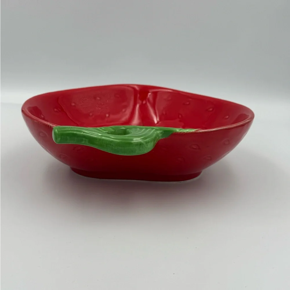 Vintage Knobler Japan Strawberry Bowl Set‎ Red Fruit Dish Cottagecore